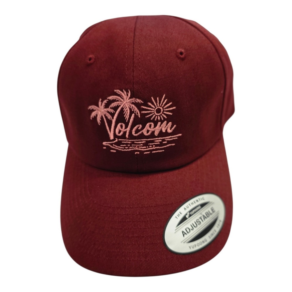 NWT Volcom True To This Adjustable Golf Baseball Hat Cap Mens Burgundy OS